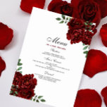 Romantic Burgundy Red Rose Wedding Menu<br><div class="desc">Romantic Burgundy Red Rose Wedding Menu Matching collectie in Niche and Nest store.</div>