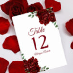 Romantic Burgundy Red Rose Wedding of Quinceanera Kaart<br><div class="desc">Romantic Burgundy Red Rose Wedding of Quinceanera Table Kaart Numbers Zie Niche en Nest store for Set. Ontwerp met dank aan: https://www.etsy.com/shop/SmallHouseBigPony</div>