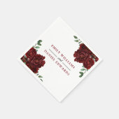Romantic Burgundy Red Rose Wedding Verloving Servet (Hoek)
