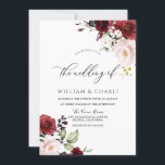 Romantic Burgundy Red Waterverf Weddenschap Kaart<br><div class="desc">Romantic Burgundy Red Waterverf Elegant Wedding Invitation Meer elegante bloemige design in onze winkel! Zie bijbehorend collectie in onze winkel</div>