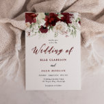 Romantic Burgundy Red & White Floral Wedding Kaart<br><div class="desc">Romantic Burgundy Red & White Floral Wedding Invitation Bekijk het collectie in Niche en Nest Store</div>