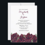 Romantic Burgundy Roos Elegant Wedding Invitation Kaart<br><div class="desc">Romantic Burgundy Roos Elegant Wedding Invitation Zie bijbehorend collectie in winkel</div>