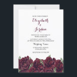 Romantic Burgundy Roos Elegant Wedding Invitation Kaart<br><div class="desc">Romantic Burgundy Roos Elegant Wedding Invitation Zie bijbehorend collectie in winkel</div>