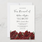 Romantic Burgundy Roos Vow Renewal Uitnodiging (Voorkant)