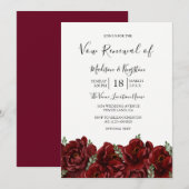 Romantic Burgundy Roos Vow Renewal Uitnodiging (Voorkant / Achterkant)