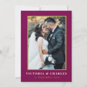 Romantic Burgundy Waterverf Floral Wedding Save The Date (Achterkant)