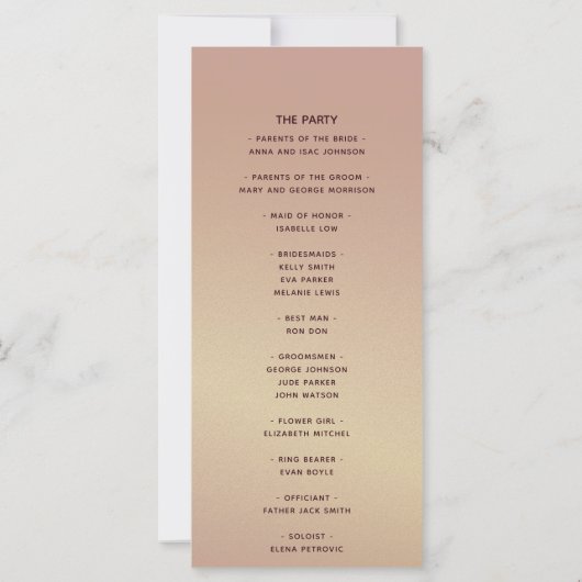 Romantic Burgundy Wedding Programme (Achterkant)