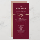 Romantic Burgundy Wedding Programme (Voorkant / Achterkant)