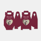 Romantic Burgundy Weduwfoto Bedankdoosjes (Uitgevouwen)