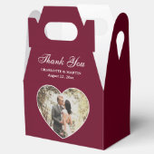 Romantic Burgundy Weduwfoto Bedankdoosjes (Geopend)