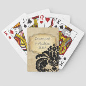Romantic Burlap  Gold Black Damask Speelkaarten (Achterkant)