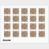 Romantic Burlap Lace Rustic Wedding Bedankt Vierkante Sticker (Vel)