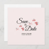 Romantic Butterflies Roze sparen de Data (Voorkant / Achterkant)