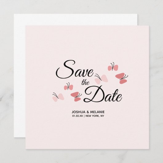 Romantic Butterflies Roze sparen de Data (Voorkant / Achterkant)