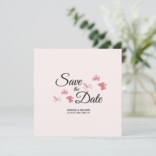 Romantic Butterflies Roze sparen de Data (Staand voorkant)
