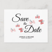 Romantic Butterflies Roze sparen de Data Briefkaart (Voorkant)