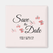 Romantic Butterflies Roze sparen de Data Magneet (Voorkant)
