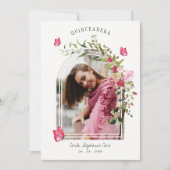 Romantic Butterflies Spain Quinceañera Foto Kaart (Voorkant)
