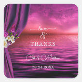 Romantic Butterflies Wedding Dank u Stickers (Voorkant)