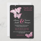 Romantic Butterflies wedding invitation Kaart (Voorkant)