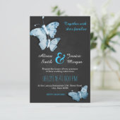 Romantic Butterflies wedding invitation Kaart (Staand voorkant)