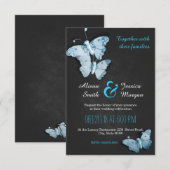 Romantic Butterflies wedding invitation Kaart (Voorkant / Achterkant)