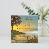 Romantic Butterfly Post of After Wedding Invite Kaart (Staand voorkant)