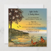 Romantic Butterfly Post of After Wedding Invite Kaart (Voorkant)