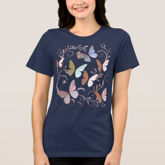 Romantic Butterfly Tri-Blend Shirt (Voorkant)