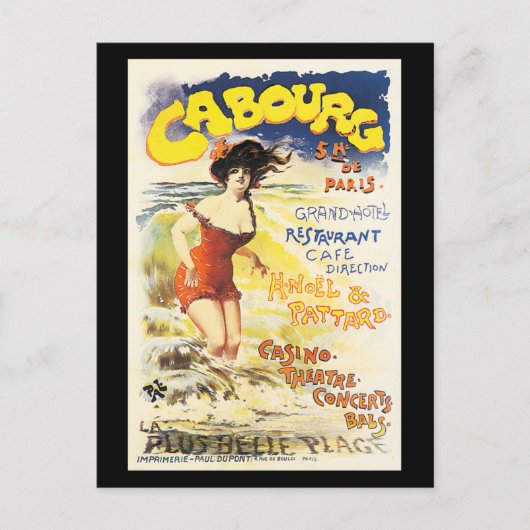 Romantic  Cabourg Travel Holiday Poster Feestdagenkaart (Voorkant)
