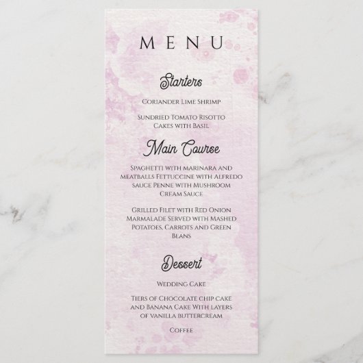 Romantic Café Illustration Wedding Dinner  Menu (Voorkant)