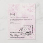 Romantic Café Sketch Blush Wedding Details Informatiekaartje (Voorkant)