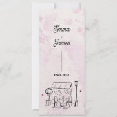 Romantic Café Sketch Wedding Ceremony Program Kaart (Voorkant)