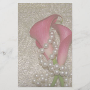 Romantic Calla Lilies & Pearls Stationery Briefpapier