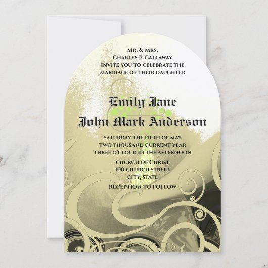 Romantic Calla Lily Wedding Invitation Kaart (Voorkant)
