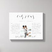 Romantic Calligrafie Foto Wedding Vow Keepslag Canvas Afdruk (Voorkant)