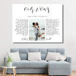 Romantic Calligrafie Foto Wedding Vow Keepslag Canvas Afdruk<br><div class="desc">Romantic Calligraphy Photo Wedding Vow Keepascanvas Print</div>