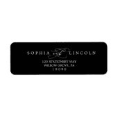 Romantic Calligraphy Black Return Address Label (Voorkant)