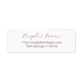 Romantic Calligraphy Burgundy Return Address Etiket (Voorkant)