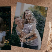 Romantic Calligraphy Dark Photo Monogram Weddensch Kaart