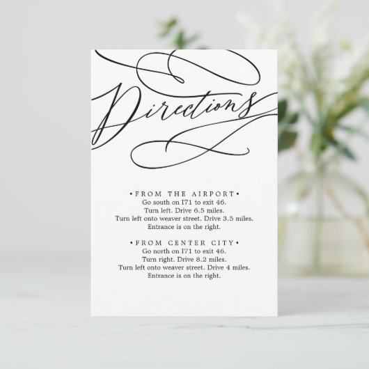 Romantic Calligraphy Directions Enclosure Kaart (Staand voorkant)