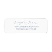Romantic Calligraphy Dusty Blue Return Address Etiket (Voorkant)