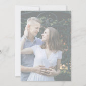 Romantic Calligraphy Faded Photo Monogram Weddensc Kaart (Achterkant)