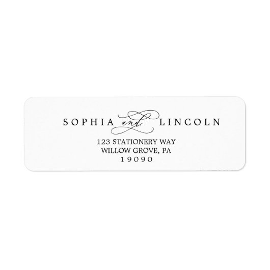 Romantic Calligraphy Flourish Return Address Label (Voorkant)