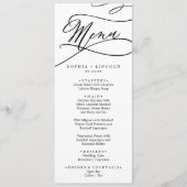 Romantic Calligraphy Flourish Wedding Dinner Menu (Voorkant)