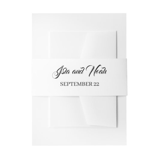 Romantic Calligraphy | Flourish Wedding Uitnodigingen Wikkel (Voorkant Voorbeeld)