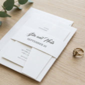 Romantic Calligraphy | Flourish Wedding Uitnodigingen Wikkel