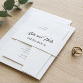 Romantic Calligraphy | Flourish Wedding Uitnodigingen Wikkel