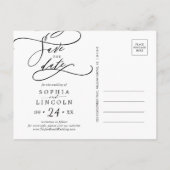Romantic Calligraphy Flourt Photo Save the Date Uitnodiging Briefkaart (Achterkant)