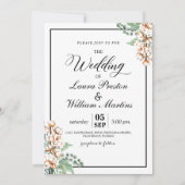 Romantic Calligraphy Greenery Boho Cotton Wedding Kaart (Voorkant)